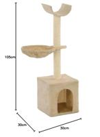 VidaXL Kattenkrabpaal met sisal krabpalen 105 cm beige - thumbnail