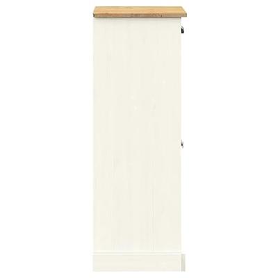 Schoenenkast VIGO 60x35x96 cm massief grenenhout wit - thumbnail