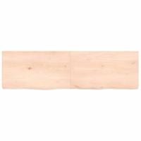 VidaXL Wastafelblad 140x40x(2-4) cm onbehandeld massief hout - thumbnail