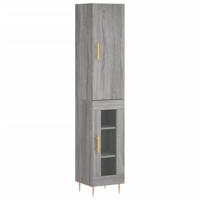 Hoge kast 34,5x34x180 cm bewerkt hout grijs sonoma eikenkleurig - thumbnail