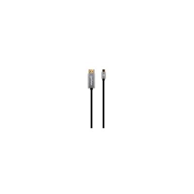 Manhattan 354851 DisplayPort-kabel DisplayPort / USB-C Aansluitkabel DisplayPort-stekker, USB-C stekker 3.00 m Grijs, Zwart Afgeschermd (drievoudig), Vergulde