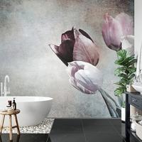 Fotobehang - Vintage Tulpen, prachtig aan de wand, te koop in 11 maten, incl behanglijm - thumbnail