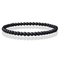 Memphis Natuursteen Armband - 4mm Matte Onyx Agate - thumbnail