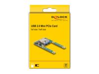 DeLOCK Mini PCIe I/O 1 x USB 2.0 Type-A female full size / half size controller - thumbnail