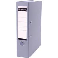 Pergamy ordner, voor ft A4, uit PP en papier, met beschermrand, rug van 8 cm, grijs - thumbnail