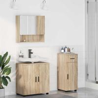 Badkamermeubelset met lade 3 pcs Sonoma eiken 61 x 35 x 64 cm - thumbnail