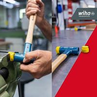Wiha Kunststof hamer terugslagloos | met hickorysteel | rond-slagkop | 115 mm | 30 mm - 2093 - 02093 - thumbnail