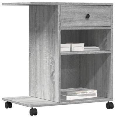 VidaXL Printerkastje met wielen 60x40x68,5 cm grijs sonoma eikenkleur VidaXL Printerkastje met wielen 60x40x68,5 cm grijs sonoma eikenkleur