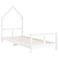 Kinderbedframe 80x200 cm massief grenenhout wit - thumbnail