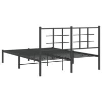 Bedframe met hoofdbord metaal zwart 140x200 cm - thumbnail