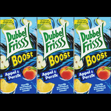 DubbelFrisss Boost Appel Perzik 6pack 0,2L bij Jumbo