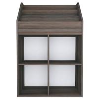 Kindertijdschriftenrek 71x30x114 cm spaanplaat grijs en eiken - thumbnail