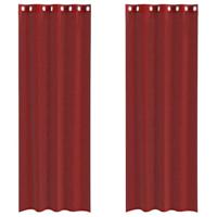 Gordijnen voile met doorvoertules 2 st wijnrood - thumbnail