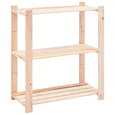 VidaXL Opbergrek 3-laags 80x38x90 cm massief grenenhout 150 kg VidaXL Opbergrek 3-laags 80x38x90 cm massief grenenhout 150 kg