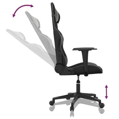 Massage gamestoel kunstleer zwart en grijs