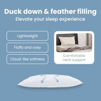VidaXL Hoofdkussen met kussen wit 40 x 80 cm veren - thumbnail