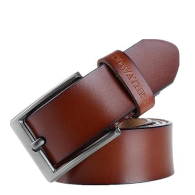 COWATHER XF002 mannen lederen luxe Business Casual PIN gesp riem Riemlengte: 125cm (XF002 bruin)