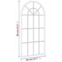 VidaXL Wandspiegel boog 40x80 cm ijzer zwart - thumbnail