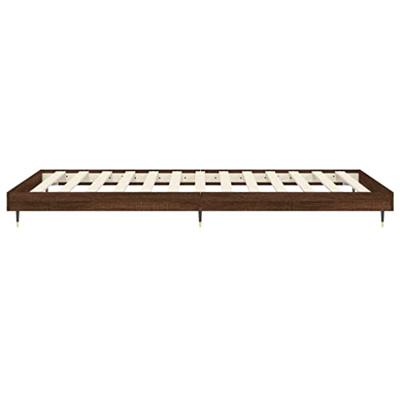 Bedframe zonder matras bewerkt hout bruin eikenkleur 90x200 cm