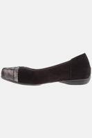 Ulla Popken Ballerina's, suède, wijdte H - Grote Maten - thumbnail