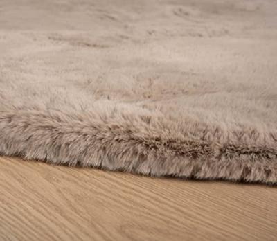 Tapeso Ovaal hoogpolig vloerkleed - Comfy plus - taupe - 120x180 cm