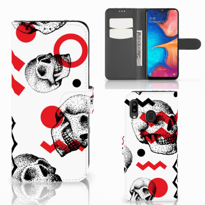 Telefoonhoesje met Naam Samsung Galaxy A30 Skull Red Telefoonhoesje met Naam Samsung Galaxy A30 Skull Red