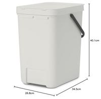 Brabantia Sort & Go Afvalemmer 25 L - Grijs - thumbnail