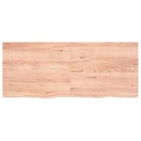 Wandschap 120x50x(2-4)cm behandeld massief eikenhout lichtbruin - thumbnail