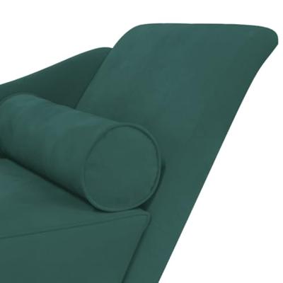 Chaise longue met kussens fluweel donkergroen Chaise longue met kussens fluweel donkergroen