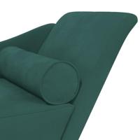 Chaise longue met kussens fluweel donkergroen - thumbnail