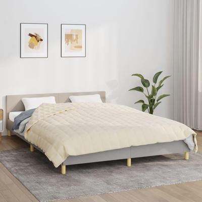 VidaXL Verzwaringsdeken 200x225 cm 13 kg stof lichtcrèmekleurig VidaXL Verzwaringsdeken 200x225 cm 13 kg stof lichtcrèmekleurig