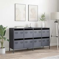 Dressoir 135x39x73,5 cm koudgewalst staal antracietkleurig - thumbnail