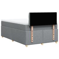 Boxspring met matras stof lichtgrijs 140x190 cm - thumbnail