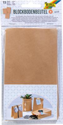 Folia papieren zak, 100 x 55 x 175 mm, pak van 15 stuks, kraft
