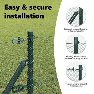 VidaXL Afrasteringspaal groen 50 x 0,4 m (13 mm gaas) staal en pvc