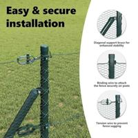 VidaXL Afrasteringspaal groen 50 x 0,4 m (13 mm gaas) staal en pvc - thumbnail