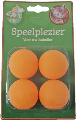 Kattenspeelgoed blisterpak a 4 stuks ping pong bal Speelplezier-kat Gebr. de Boon - Gebr de boon