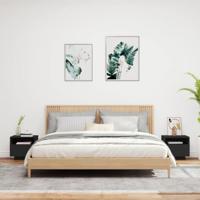 Nachtkastjess met LED-verlichting 2 st 40x39x37 cm zwart - thumbnail