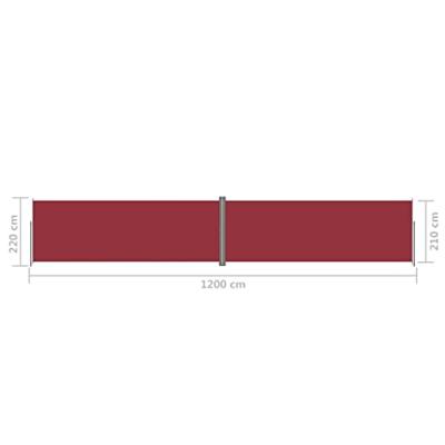 VidaXL Windscherm uittrekbaar 220x1200 cm rood