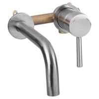 Differnz Differnz muurkraan inbouw koud/warmwater rechts - mat chroom - thumbnail