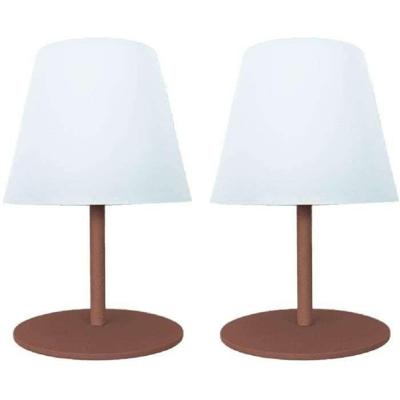 Set van 2 draadloze tafellampen - LUMISKY - TWINS - Terracota - H16 cm - LED