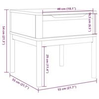 Lamptafel FLORO 55x55x54 cm massief grenenhout wasbruin - thumbnail