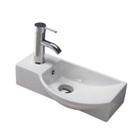 Fontein Sanilux Bee Rechthoek Keramiek met overloop 40x22x12,5 cm Links - thumbnail