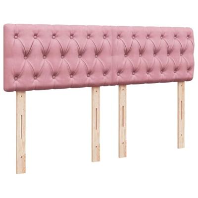 Ottoman bed met matras 140x200cm fluweel roze