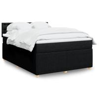 Boxspring met matras stof zwart 140x190 cm - thumbnail