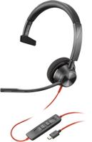 HP Poly Blackwire C3310 On Ear headset Kabel Mono Zwart Ruisonderdrukking (microfoon), Noise Cancelling Headset, Volumeregeling, Microfoon uitschakelbaar - thumbnail