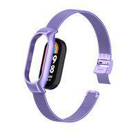Milanese bandje met case - Lila - Xiaomi Smart Band 8 & 9 Milanese bandje met case - Lila - Xiaomi Smart Band 8 & 9