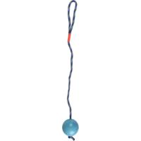 Hondenspeelgoed Rubber Classic Bal met Koord 60 cm Flamingo Blauw - thumbnail