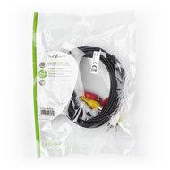 Nedis CVGP24305BK50 Composiet Videokabel 3x Rca Male - 3x Rca Female 5,0 M Zwart - thumbnail