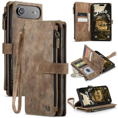 Caseme iPhone 17 Air PU leren hoesje - portemonnee - Bruin Caseme iPhone 17 Air PU leren hoesje - portemonnee - Bruin